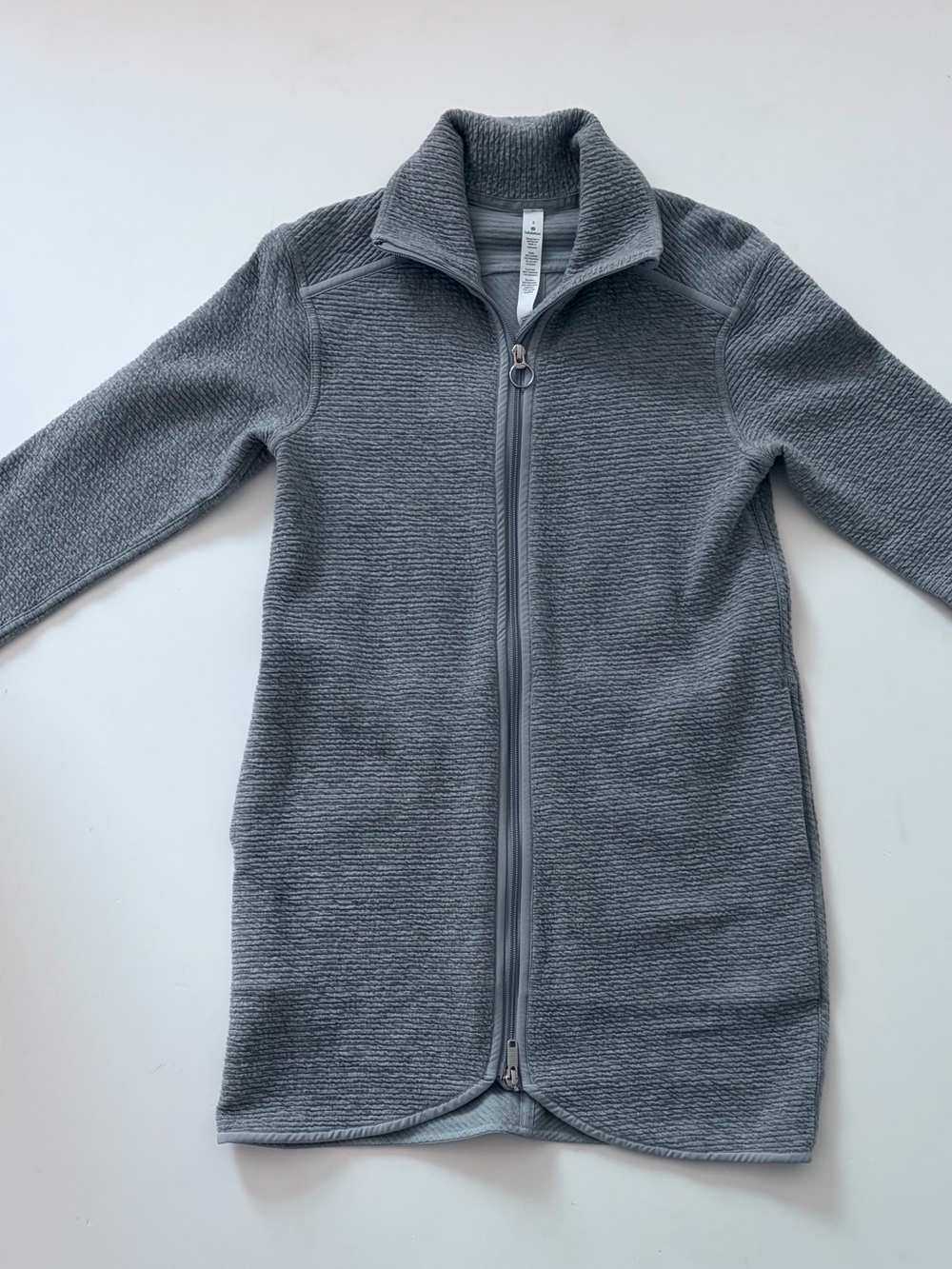 lululemon athletica Light Gray Quilted Zip Teddy Jacket